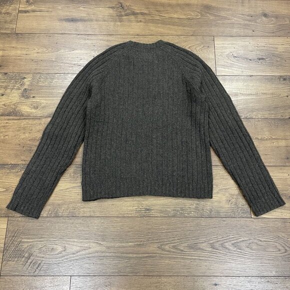 Abercrombie & Fitch Sweater Mens Large Brown Lambswool Blend Muscle Ribbed Knit - Picture 5 of 12